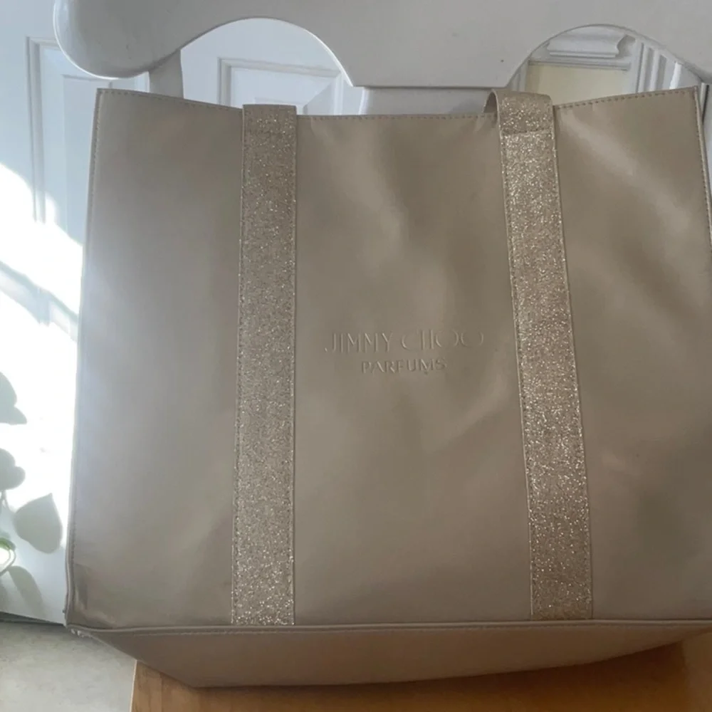 Jimmy Choo Gold and Beige Tote Bag - Picture 5 of 5
